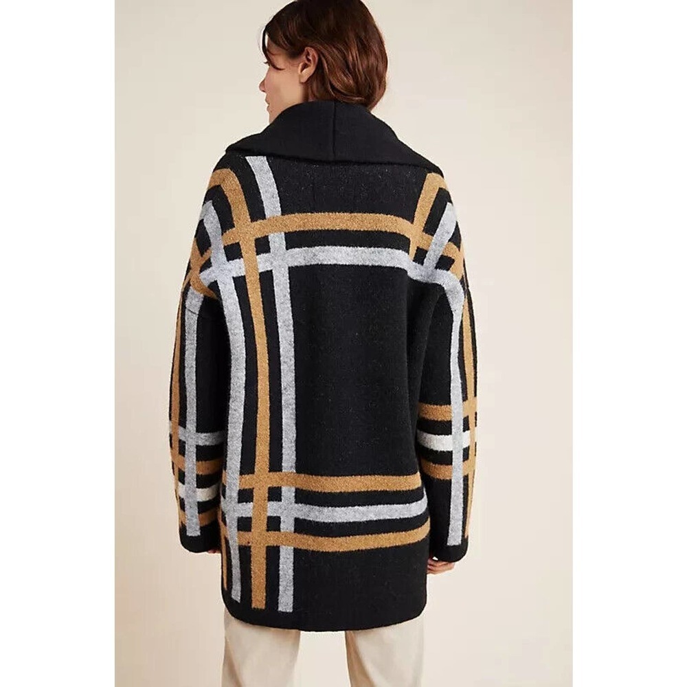 NWT Anthropologie Ferna Plaid Sweater Coat Wool Blend Women's SP Small Petite - Picture 7 of 14